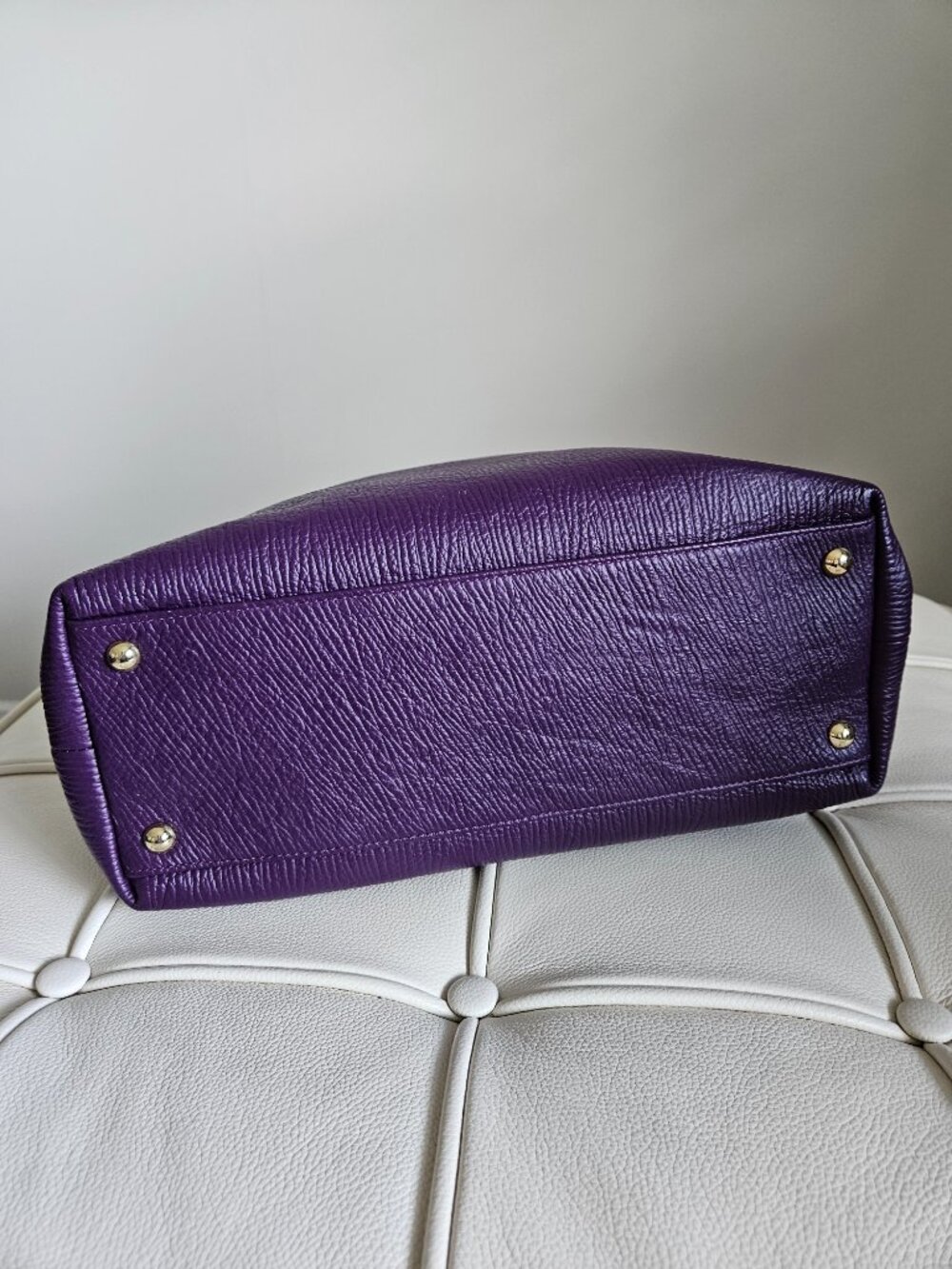 Furla Textured Leather Expandable Tote - Purple - Medium/Large - Picture 4 of 10